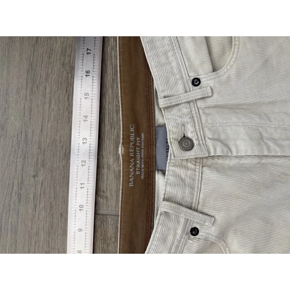 White Banana Republic Straight Fit Pima Cotton W33 L34 Front Stains/Priced Low!‎